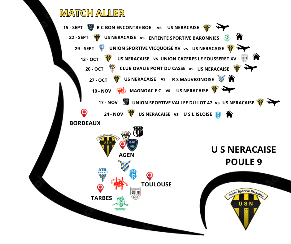 CALENDRIER MATCH ALLER SENIORS