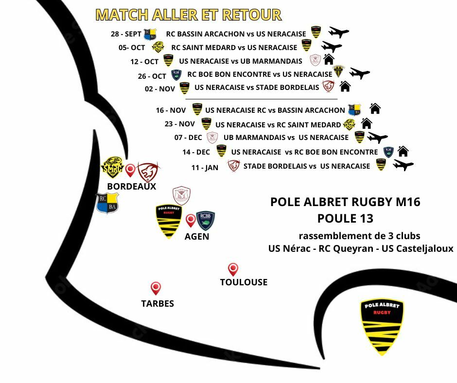 CALENDRIER MATCH ALLER RETOUR CADETS