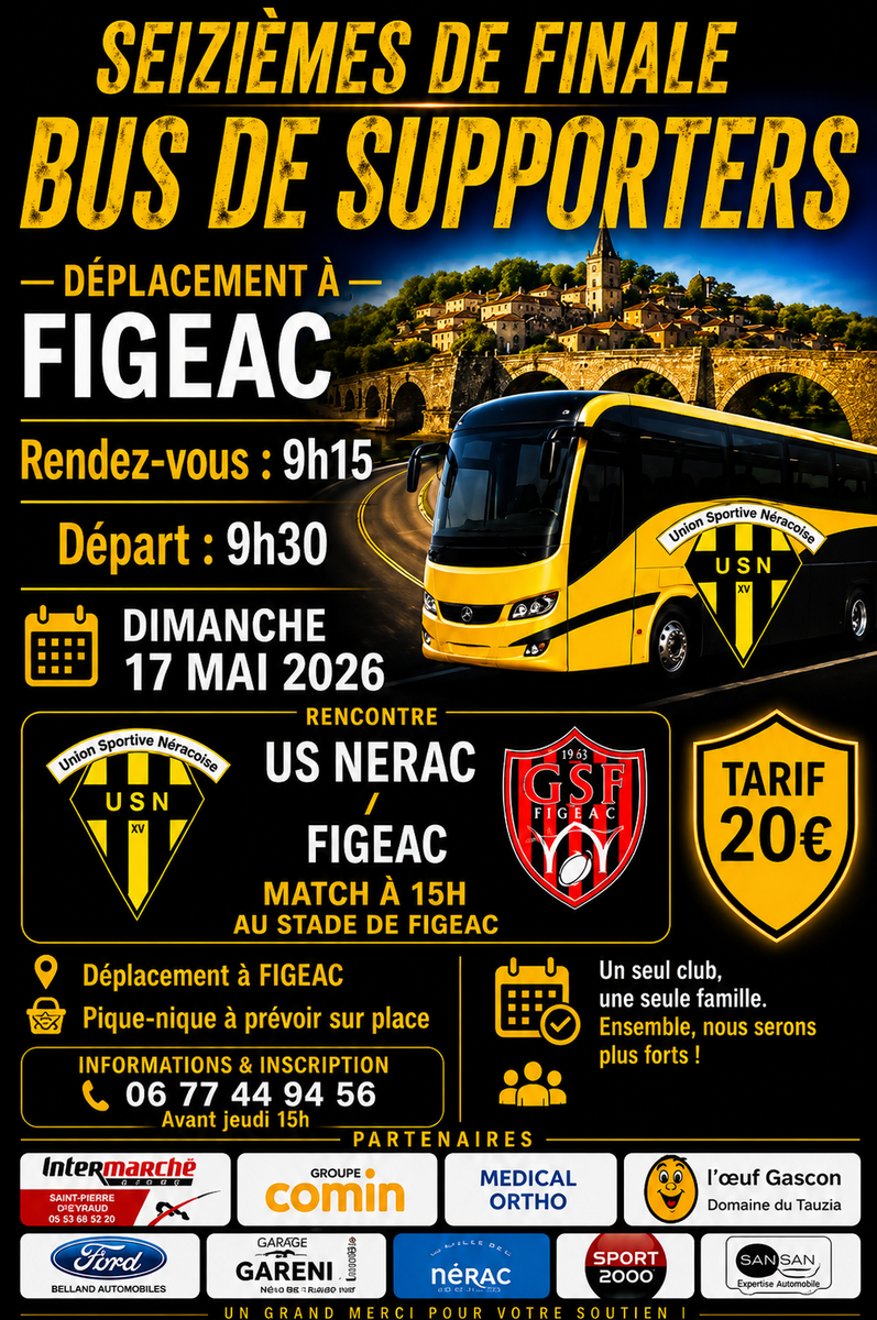 BUS DE SUPPORTERS POUR FIGEAC