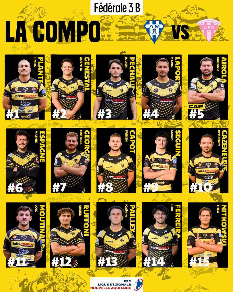 COMPOSITIONS DE L'EQUIPE SENIORS M2