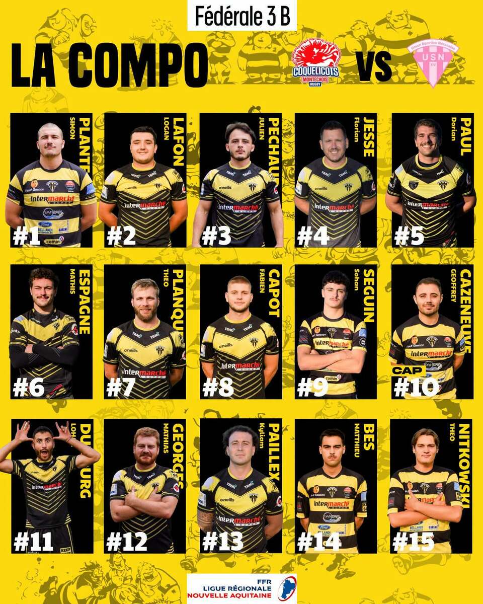 COMPOSITIONS DE L'EQUIPE SENIORS M2