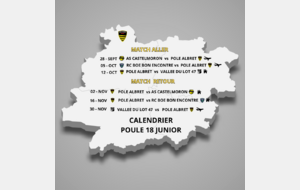 CALENDRIER MATCH ALLER RETOUR JUNIOR REGIONAL