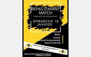 REPAS AVANT MATCH MUSHUNETS