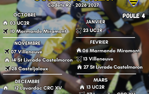 CALENDRIER DES CADETS R2