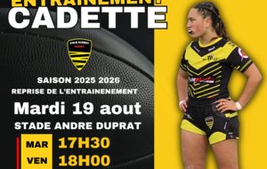 ENTRAINEMENTS DES CADETTES ACCES XV