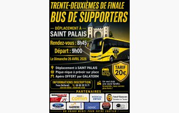 BUS DE SUPPORTERS POUR ST PALAIS