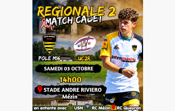 MATCH REGIONALE 2  CADET