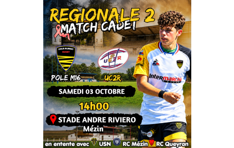 MATCH REGIONALE 2  CADET